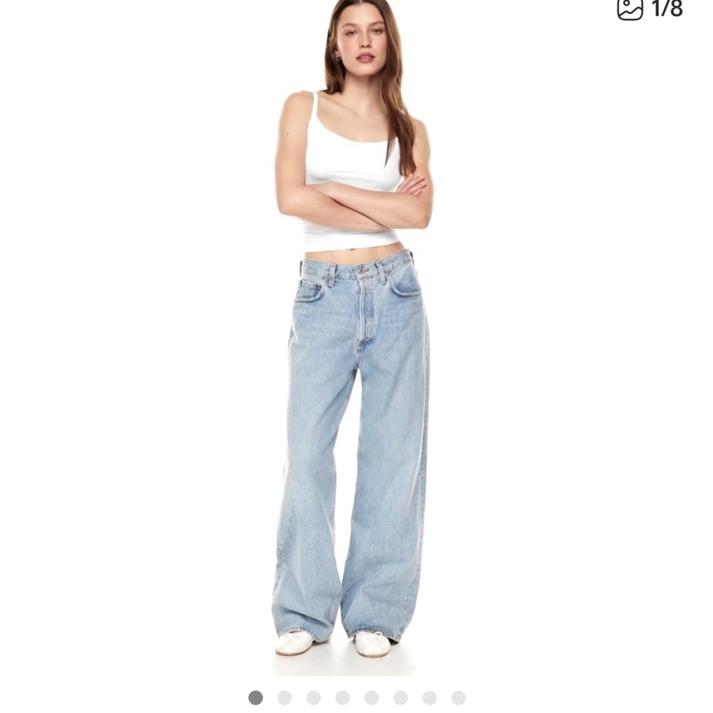 Agolde low slung baggy light blue jeans size 26 free people